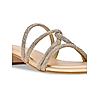 ROCIA Rose Gold Women Twisted Diamond Rope Flats Sandals