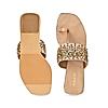 Rocia By Regal Rose Gold Women Kundan Embroidered Ethnic Flats