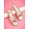 ROCIA Rose Gold Women Diamante Strap Flats