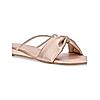 ROCIA Rose Gold Women Diamante Strap Flats