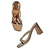 Rocia Antique Gold Women Diamond Embellished Block Heels