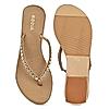 Rocia Antique Gold Women Diamante Flat Thong Sandals