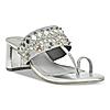 Rocia Silver Women Mirror Work Sandals