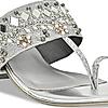 Rocia Silver Women Mirror Work Sandals