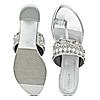 Rocia Silver Women Mirror Work Sandals