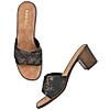 Rocia Bronze Women Snake Print Box Heel Sandals