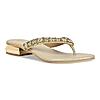 Rocia Gold Women Diamond Studded Box Heel Sandals