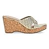 Rocia Gold Women Criss Cross Woven Platform Heels