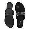 Rocia Black Women Diamond Embellished Box Heel Sandals