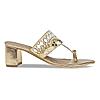 Rocia Gold Women Mirror Work Sandals