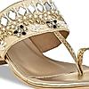 Rocia Gold Women Mirror Work Sandals
