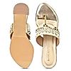 Rocia Gold Women Mirror Work Sandals