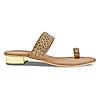 Rocia Antique Gold Women Diamond Embellished Box Heel Sandals