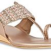 Rocia Rose Gold Women Hand Embroidered Flats