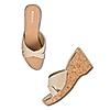 Rocia Beige Women Criss Cross Woven Platform Heels