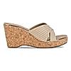 Rocia Beige Women Criss Cross Woven Platform Heels