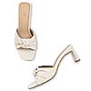 Rocia Cream Women Casual Knotted High Heels