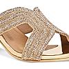 Rocia Rose Gold Women Diamond Embellished Block Heels
