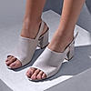 Rocia Grey Women Peep Toe High Heeled Block Heels