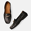 Empower By Rocia Black Women Chain Embellished Leather Loafers