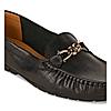 Empower By Rocia Black Women Chain Embellished Leather Loafers