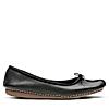 CLARKS BLACK WOMENS BALLERINA SHOES FRECKLE ICE LEATHER
