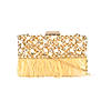 Rocia Gold Women Heavy Embellished Feather Bag