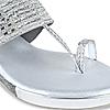 Rocia Silver Women Embroidered Wedges