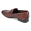 Imperio Tan Men Woven Leather Formal Slip Ons