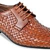 Imperio Tan Men Woven Leather Formal Lace Ups