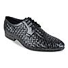 Imperio Black Men Woven Leather Formal Lace Ups