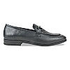 Imperio Black Men Textured Leather Buckled Slip Ons