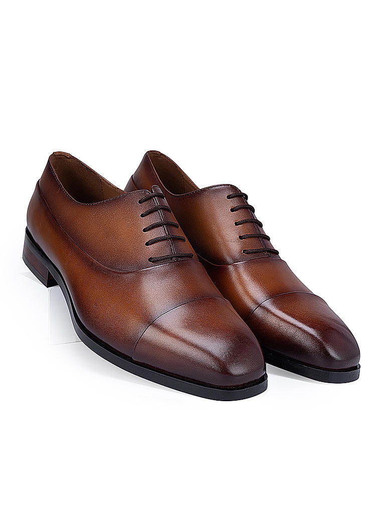 Tan Plain Leather Lace Ups