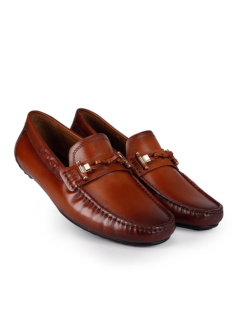 Tan Embellished Moccasins