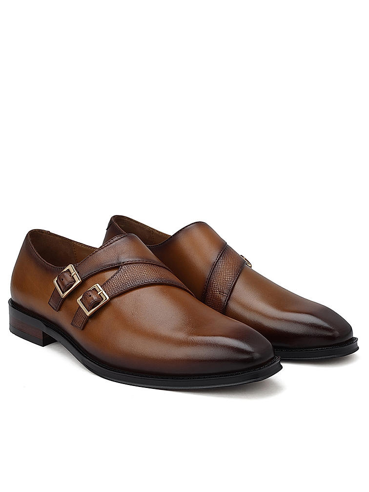 Tan Leather Monk Straps