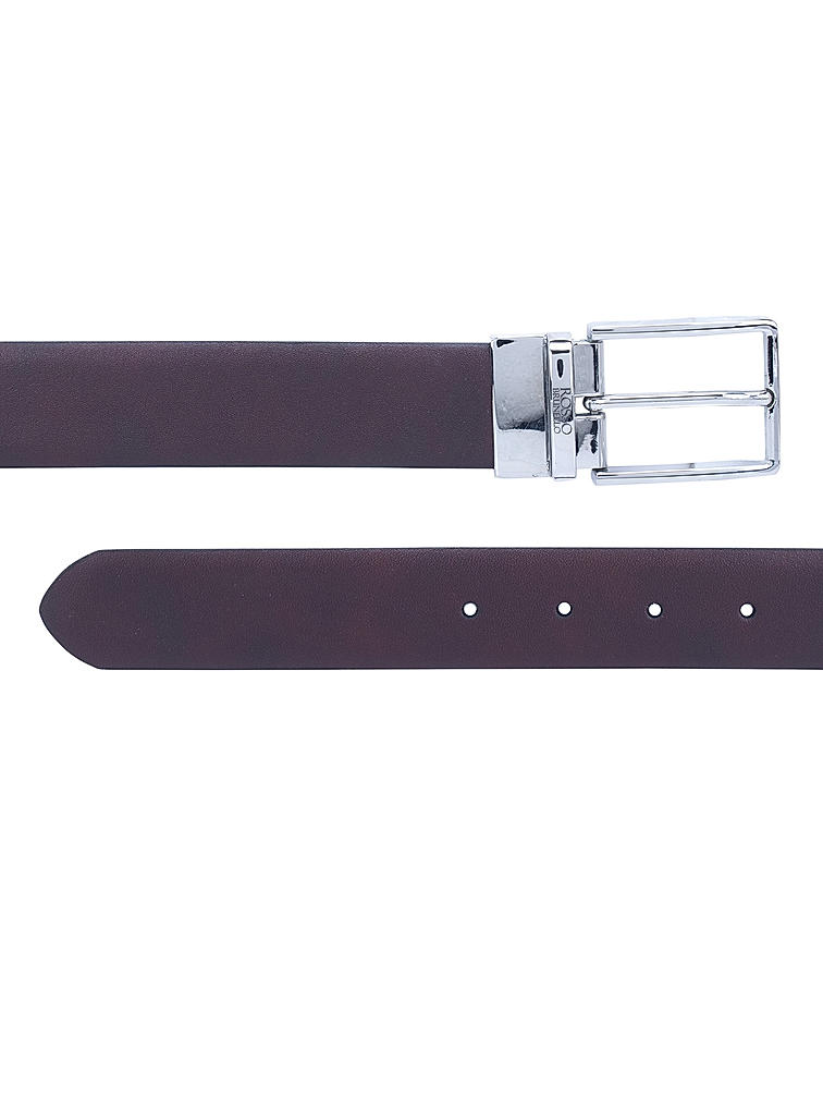 Burgundy Plain Reversible Men's Belt