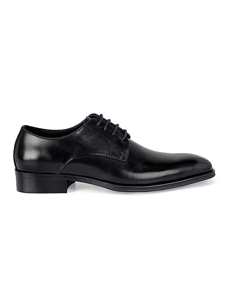 Black Leather Derby Shoes