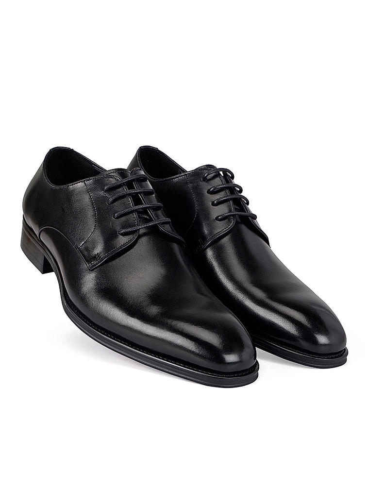 Black Leather Derby Shoes