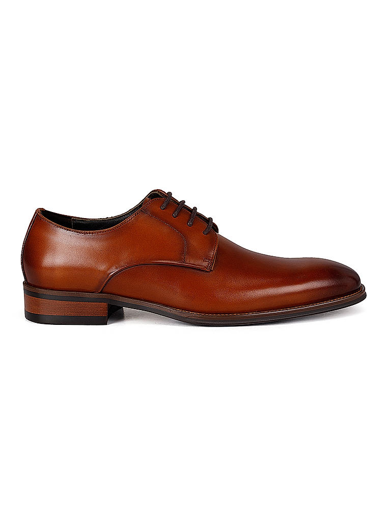 Tan Leather Derby Shoes