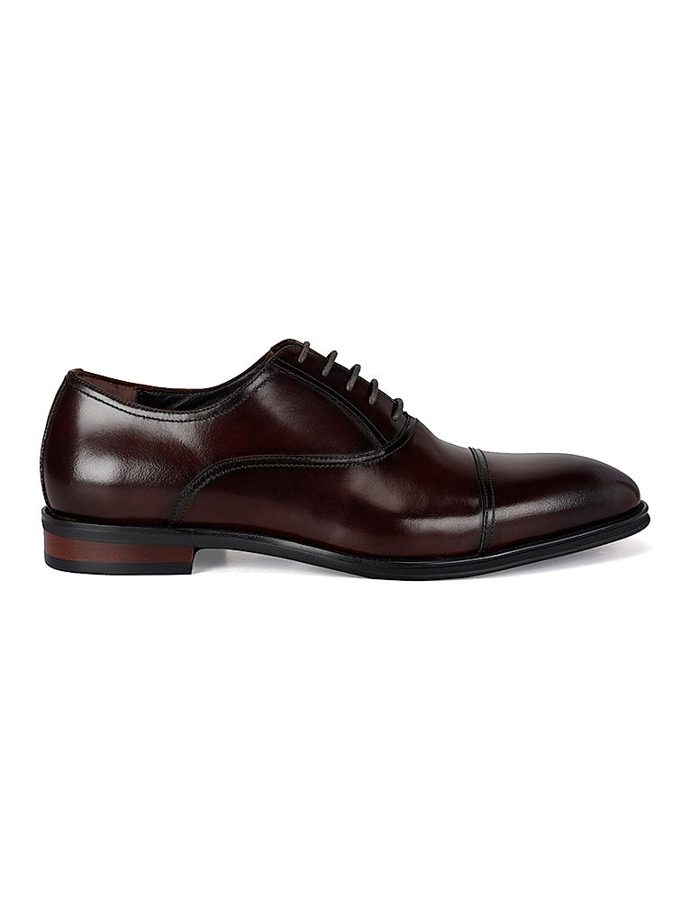 Brown Leather Cap Toe Lace Ups