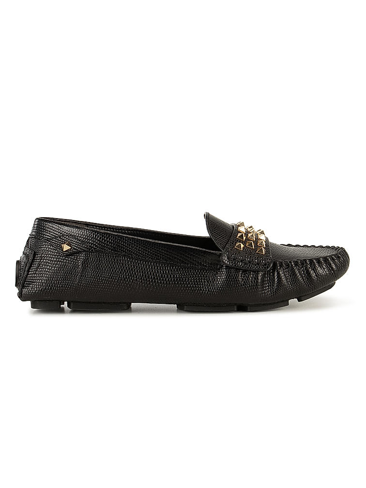 Black Embellished Moccasins