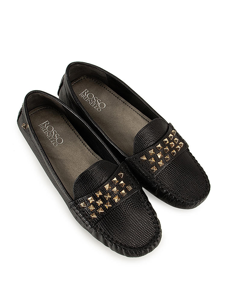 Black Embellished Moccasins