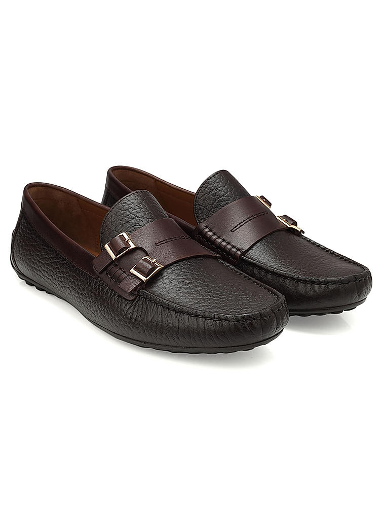 Coffee Monk Strap Style Moccasins