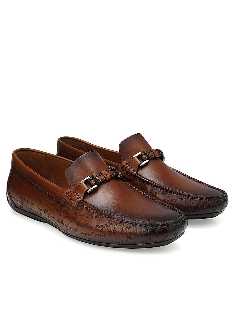 Tan Signato Leather Moccasins