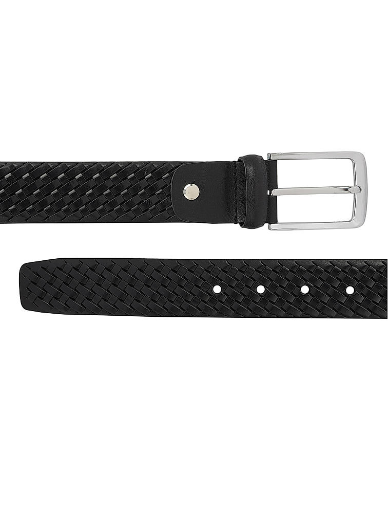 Black Mat Embossed Men's Belt