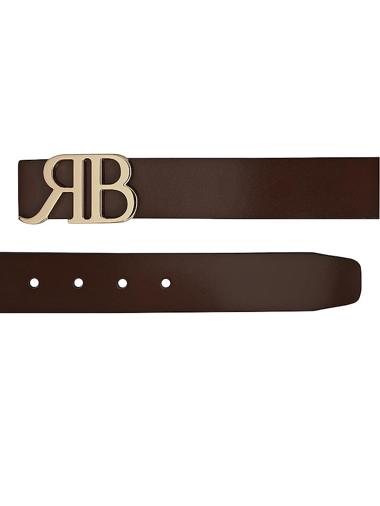 Brown Plain Leather Men's Belt