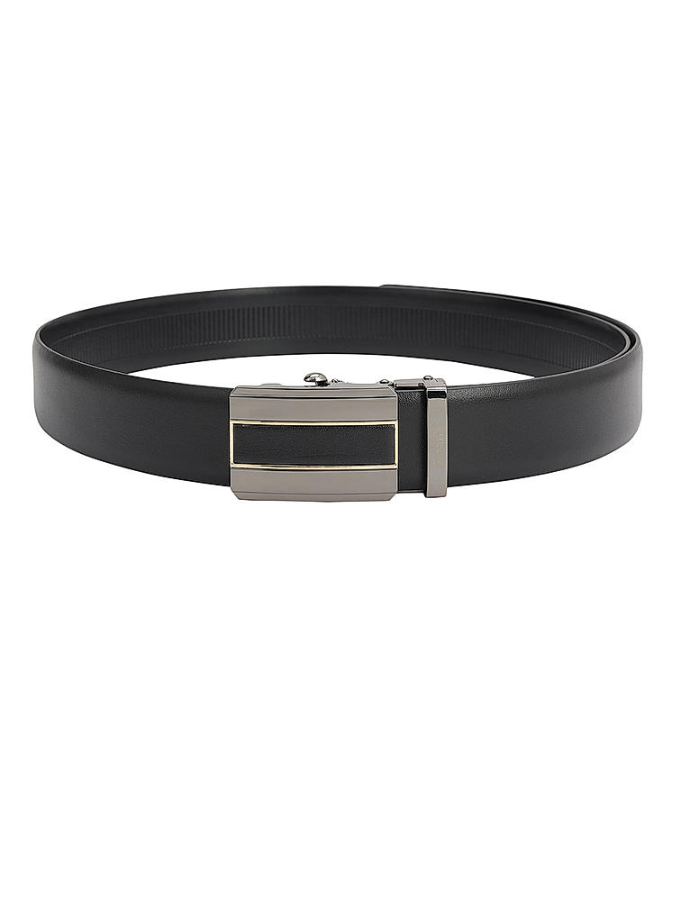 Black Plain Leather Men's Belt