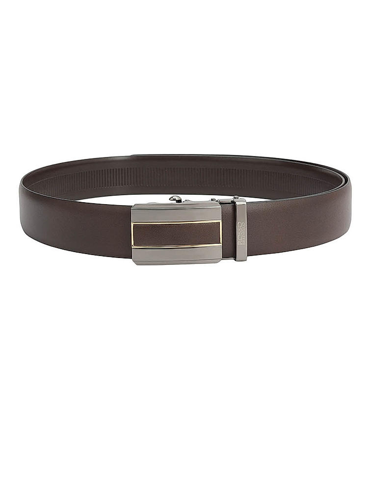 Brown Plain Leather Men's Belt