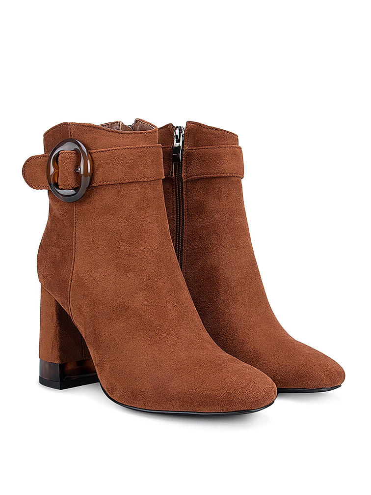 Brown Ankle Boots with Block heels