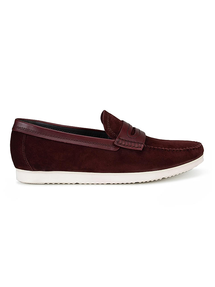 Burgundy Suede Moccasins